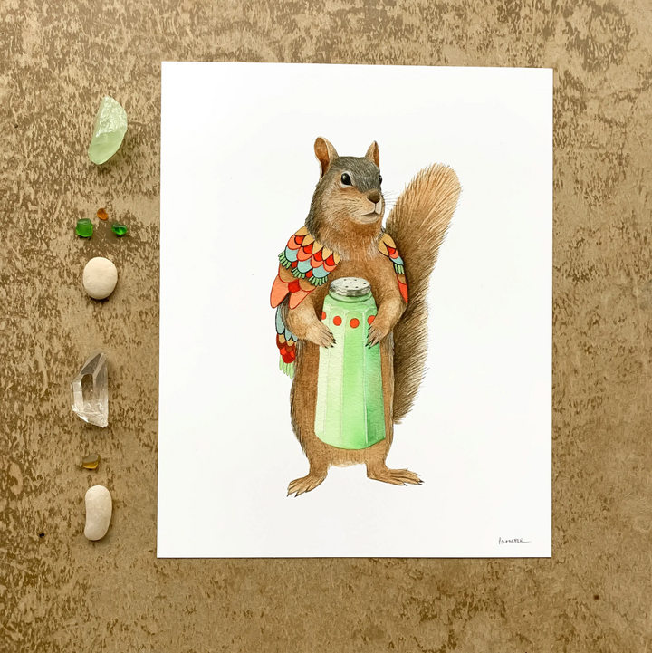 David the Salty Squirrel Print - 8x10
