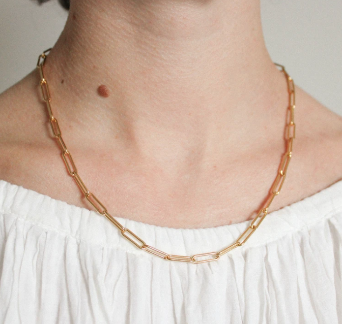 Paperclip Gold Necklace - GlowProTans