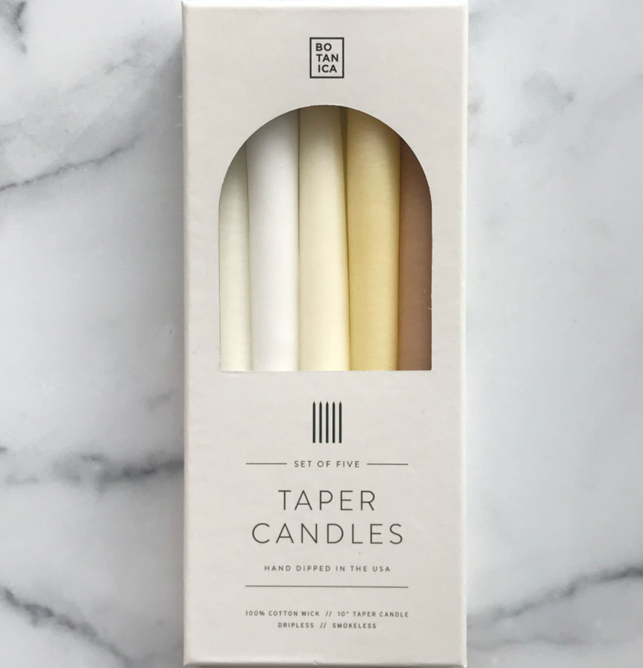 Neutral 5 Pack Taper Candles