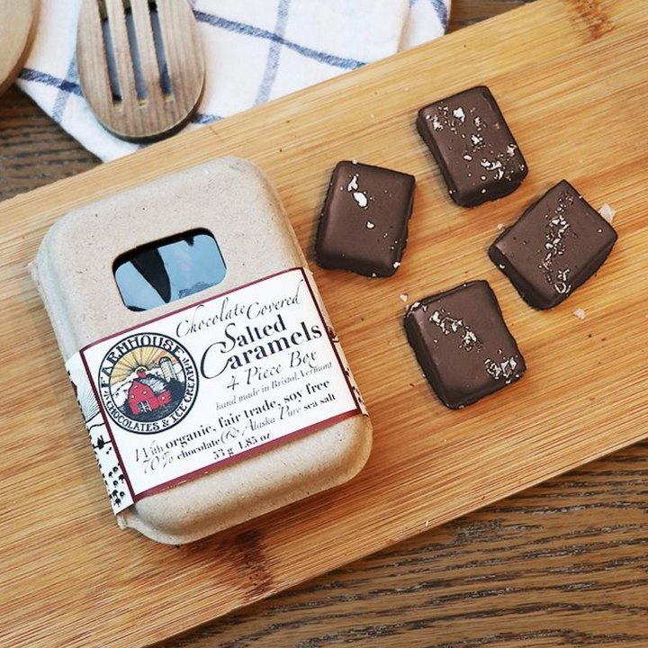 Vermont Made Dark Chocolate Covered Salted Caramels - 4 Piece