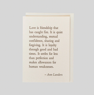 Ann Landers Love Quote Card - FP1