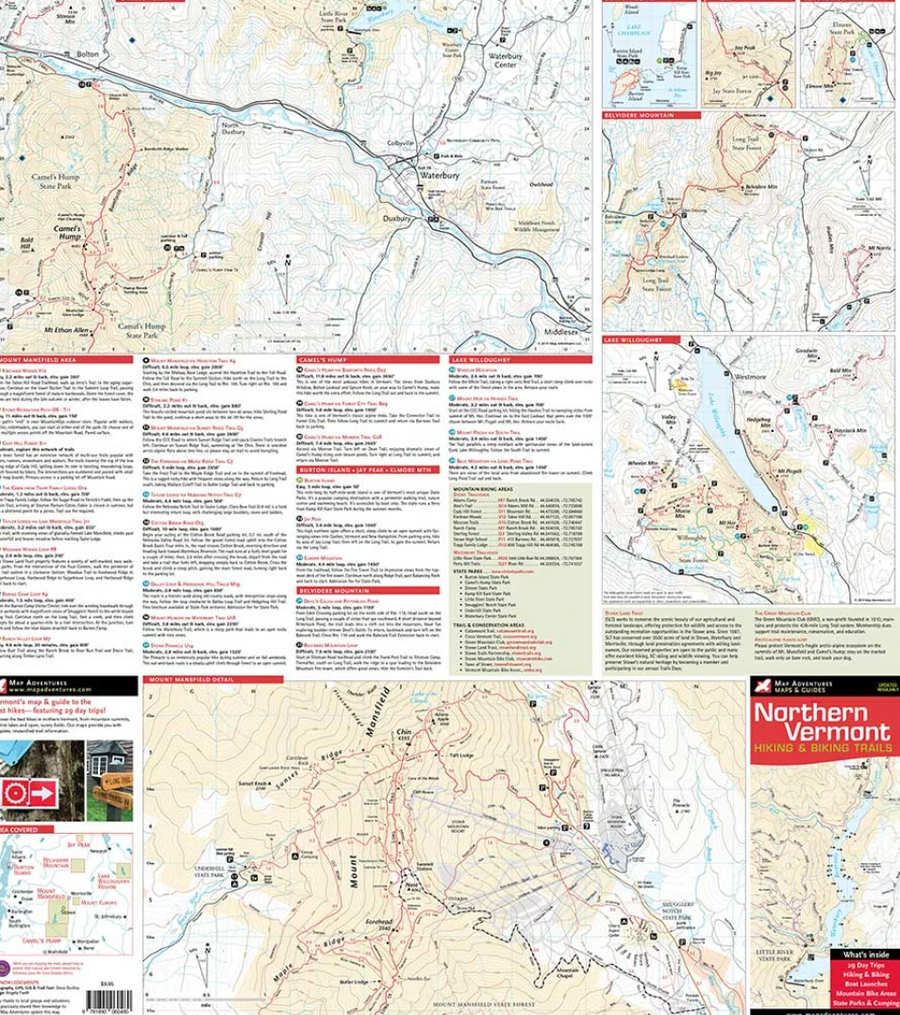 Northern Vermont Hiking &amp; Biking Map