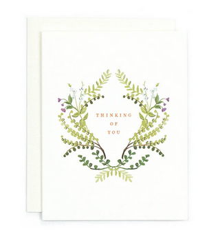 Thinking Of You Foil With Flowers Card - AH3