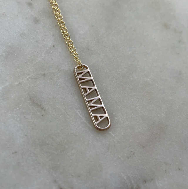 Bronze Mama Vertical Pendant Necklace - 18"